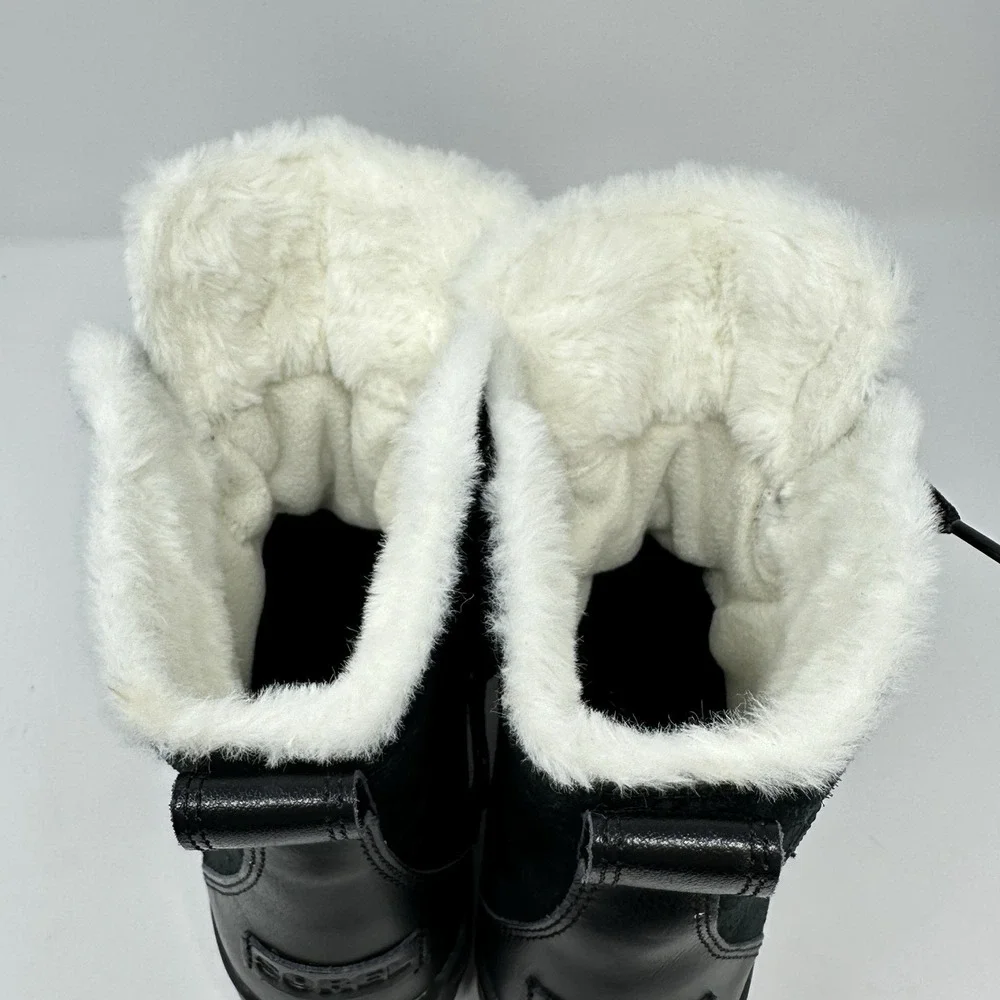 Sorel Women's Tivoli IV Waterproof Winter Leather Black Boots Size 10M